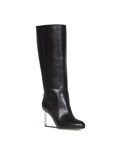 Kozaki Maison Margiela skórzane na koturnie czarne