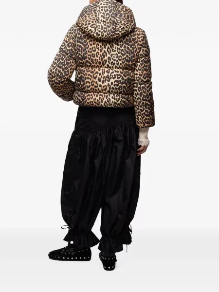 Geacă cu puf Ganni cu model leopard