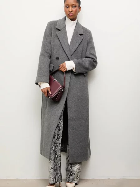 Вовняне пальто Answear.LAB сірий