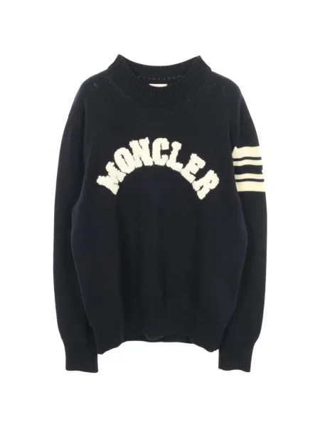 Pulover Moncler tricotate cu autograf albastru