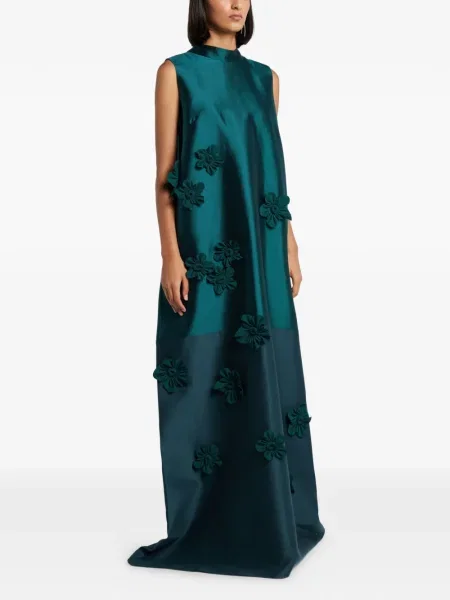 Rochie Greta Constantine cu model floral de costum verde