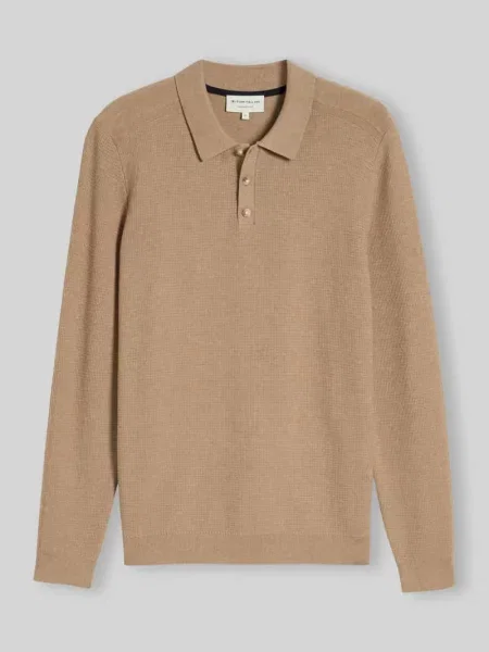 Sweter o kroju regular fit z kołnierzykiem polo Tom Tailor