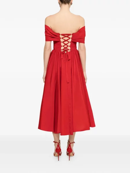 Rochie florală Nissa cu model floral roșu