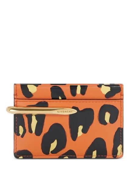 Portofel Givenchy din piele cu imagine portocaliu