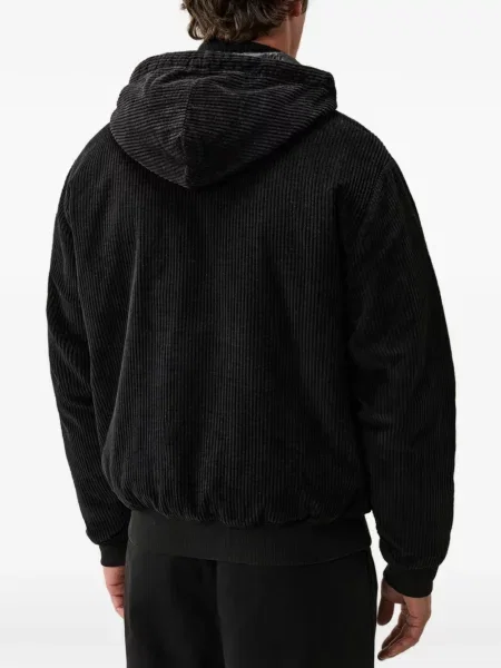 Hoodie C.p. Company κοτλέ με κουκούλα μαύρο