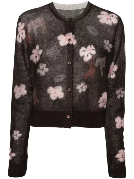 Cardigan Jnby cu model floral cu imagine maro