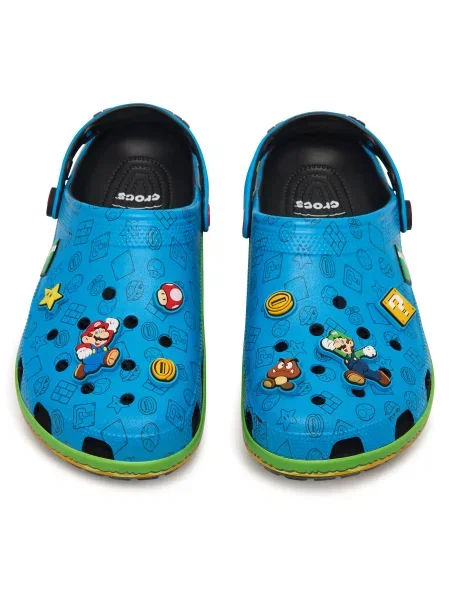 Crocs Klompe Super Mario azur / žuta / svijetlozelena crvena