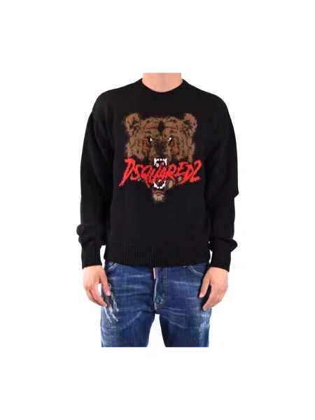 Sweter Dsquared2 wełniany czarny