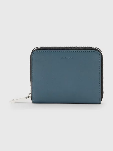 AllSaints Peněženka kožená LENA HEX modrá