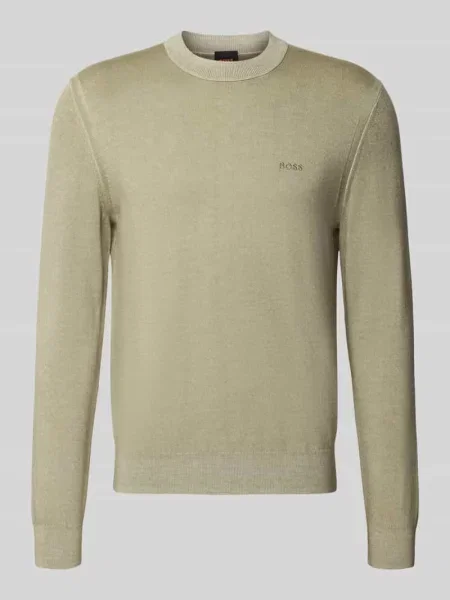 Sweter o kroju regular fit z czystej żywej wełny model Kestefo' Boss Orange
