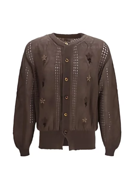 Cardigan Magliano cu model floral tricotate maro