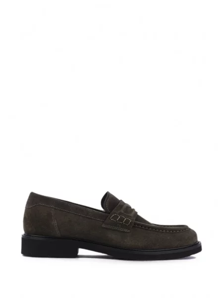Pantofi loafer Nubikk din piele de căprioară gri