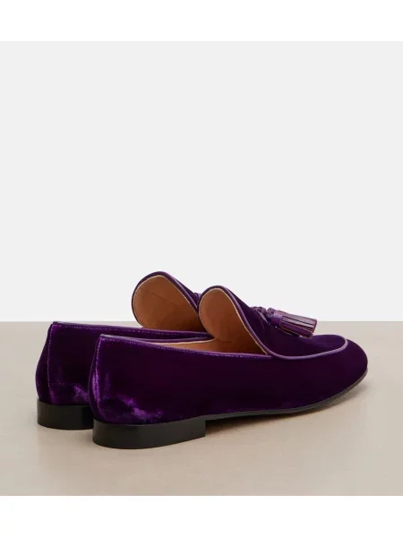 Pantofi loafer Gianvito Rossi de catifea violet