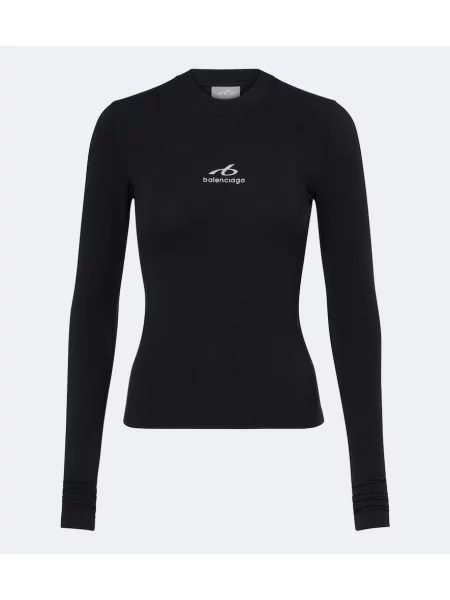 Tricou Balenciaga din jerseu cu autograf negru