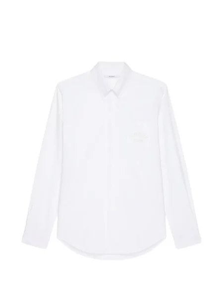 Cămașă Givenchy cu broderie din țesătură twill alb