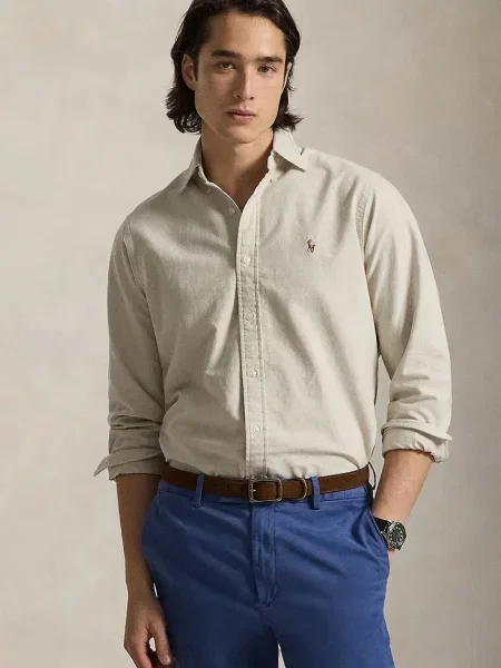 Polo Ralph Lauren πουκάμισο ανδρικό καφέ