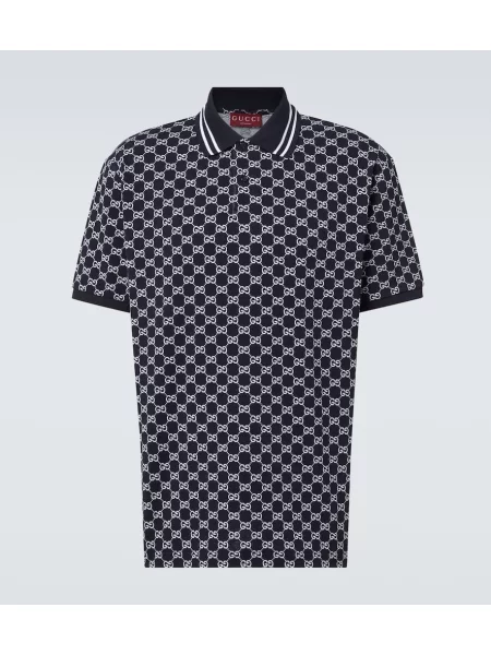 Polo Gucci din jacard albastru