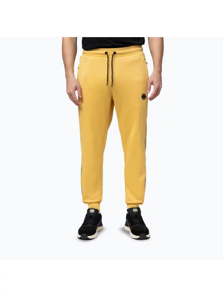 Pantaloni pentru bărbați Pitbull Trackpants Tape Logo Terry Group pale yellow galben