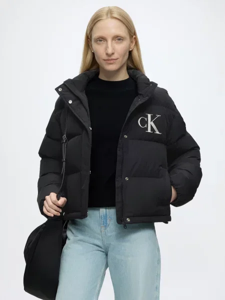 Calvin Klein Jeans Zimná bunda čierna biela