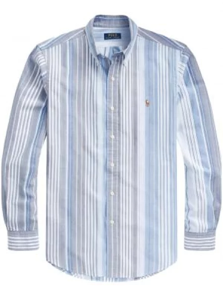 Αρκουδάκι polo Polo Ralph Lauren υφαίνω διαγωνίως με σχέδιο μπλε