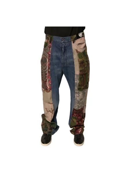 Jeansy straight leg Dolce And Gabbana niebieskie