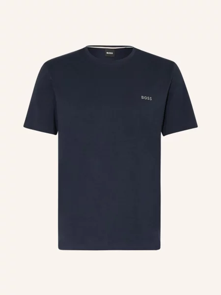T-shirt z wyhaftowanym logo Boss granatowa