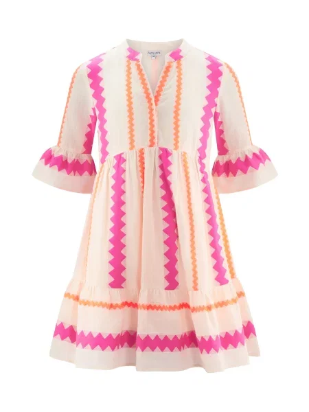 Happy girls Rochie crem / mandarină / fucsia portocaliu