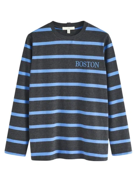 Next Tricou albastru negru