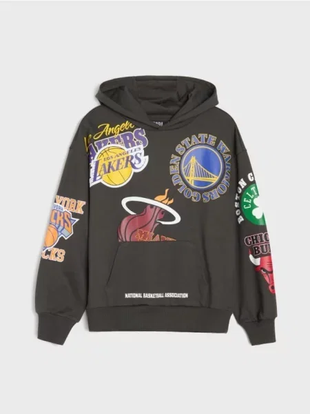 Sinsay Mikina s bavlnou NBA šedá