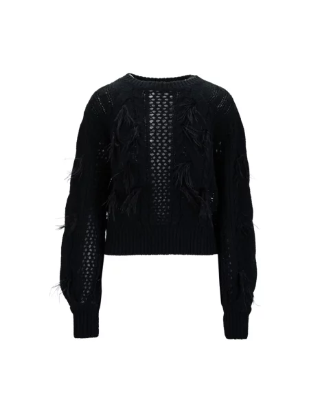 Sweter Twinset w piórka czarny