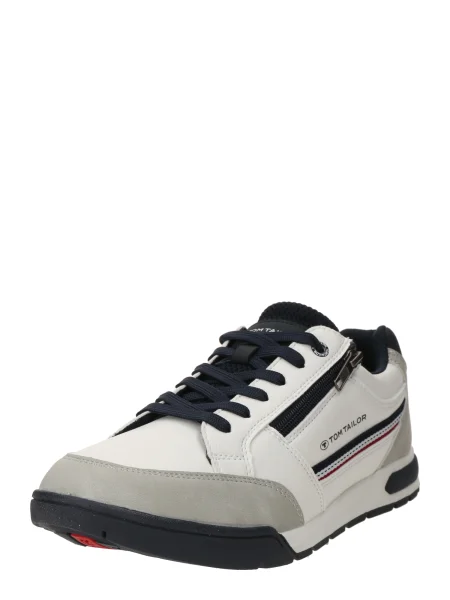 TOM TAILOR Nizke superge svetlo siva / črna bela