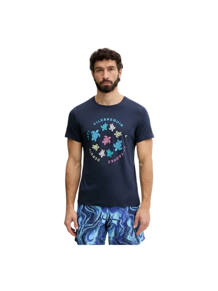 Vilebrequin t-shirt THOM niebieska