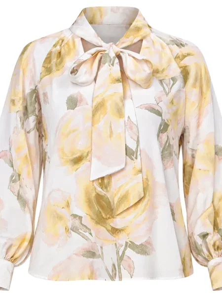 Bluză Ted Baker cu funde cu model floral alb