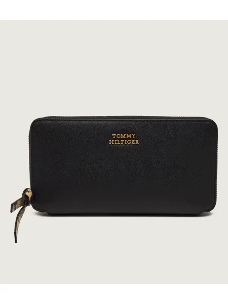 Tommy Hilfiger Pénztárca Th Leather Lrg Za Wallet fekete