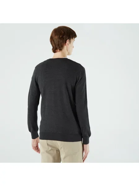 Свитер Lacoste с круглым вырезом черный