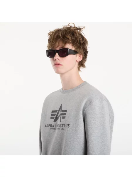 Меланжов пуловер Alpha Industries сиво
