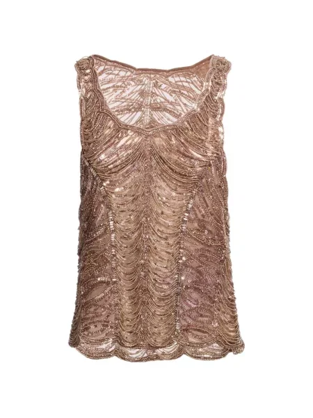 Top Elie Saab cu broderie maro