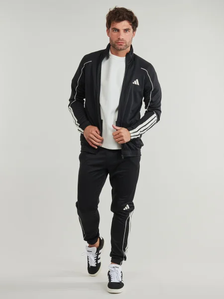 Csíkos melegítő szett Adidas fekete