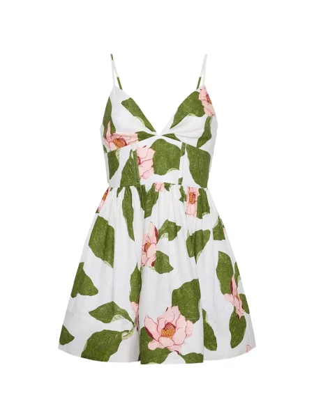 Rochie mini Cara Cara cu model floral cu imagine alb