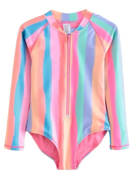 Next Costum de baie întreg azur / portocaliu caisă / roz / pepene roșu