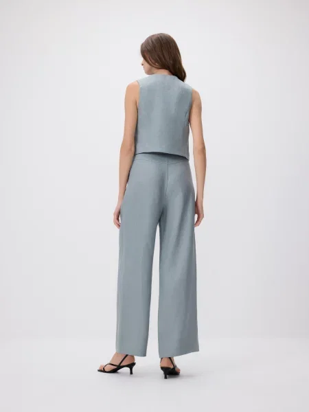 Reserved Лляна жилетка темно-синій синій