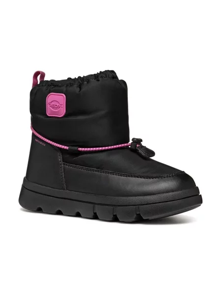 Śniegowce dziecięce Geox Willaboom ABX black / fuchsia czarne