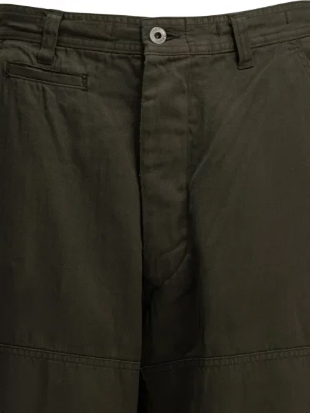 Pantaloni cargo A.presse cu model herringbone verde