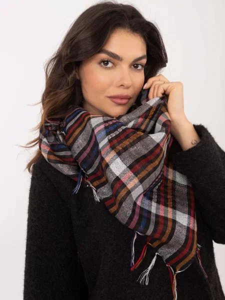 Fular Fashionhunters cu franjuri negru