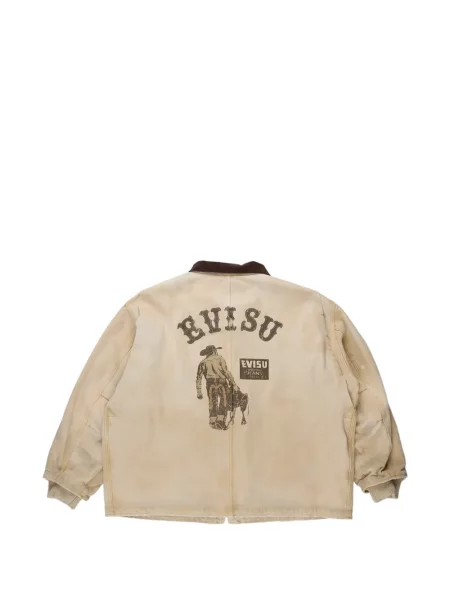 Gulerat geacă Evisu de catifea cord cu imagine
