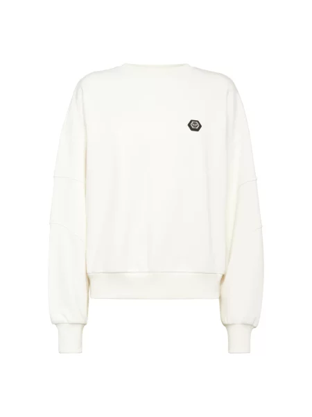 Polar Philipp Plein polarowy z okrągłym dekoltem beżowy