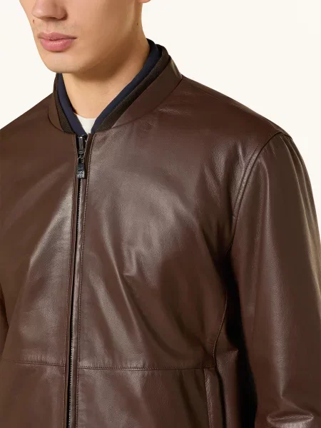 Corneliani Oboustranná Kožená Bunda tmavě hnědá