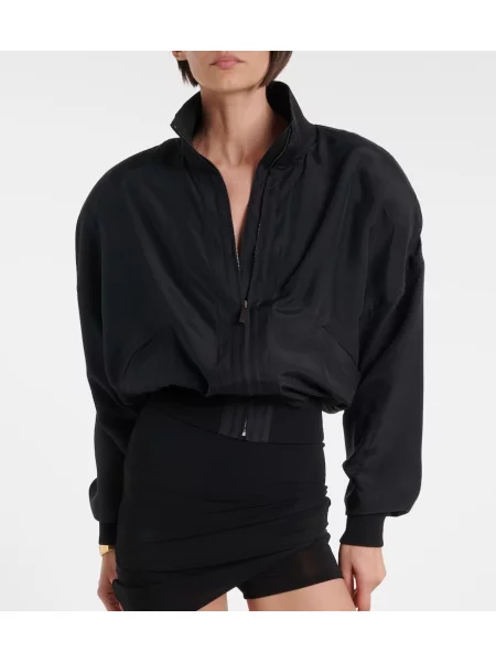 Geacă bomber Gucci de mătase negru