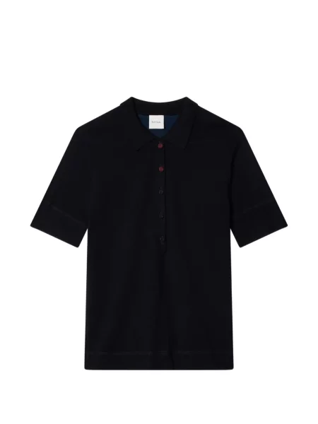 Tricou polo Paul Smith de lână albastru