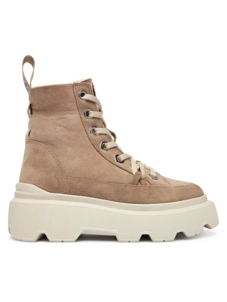 Inuikii buty zamszowe Matilda Shearling na platformie ocieplone beżowy